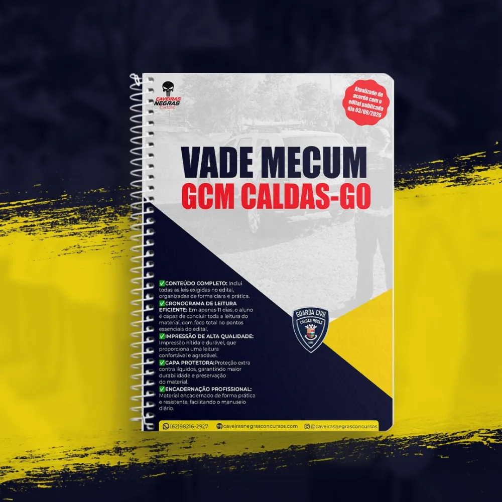 Vade Mecum + Cronograma de Leitura — GCM Caldas Novas (Pós-edital)